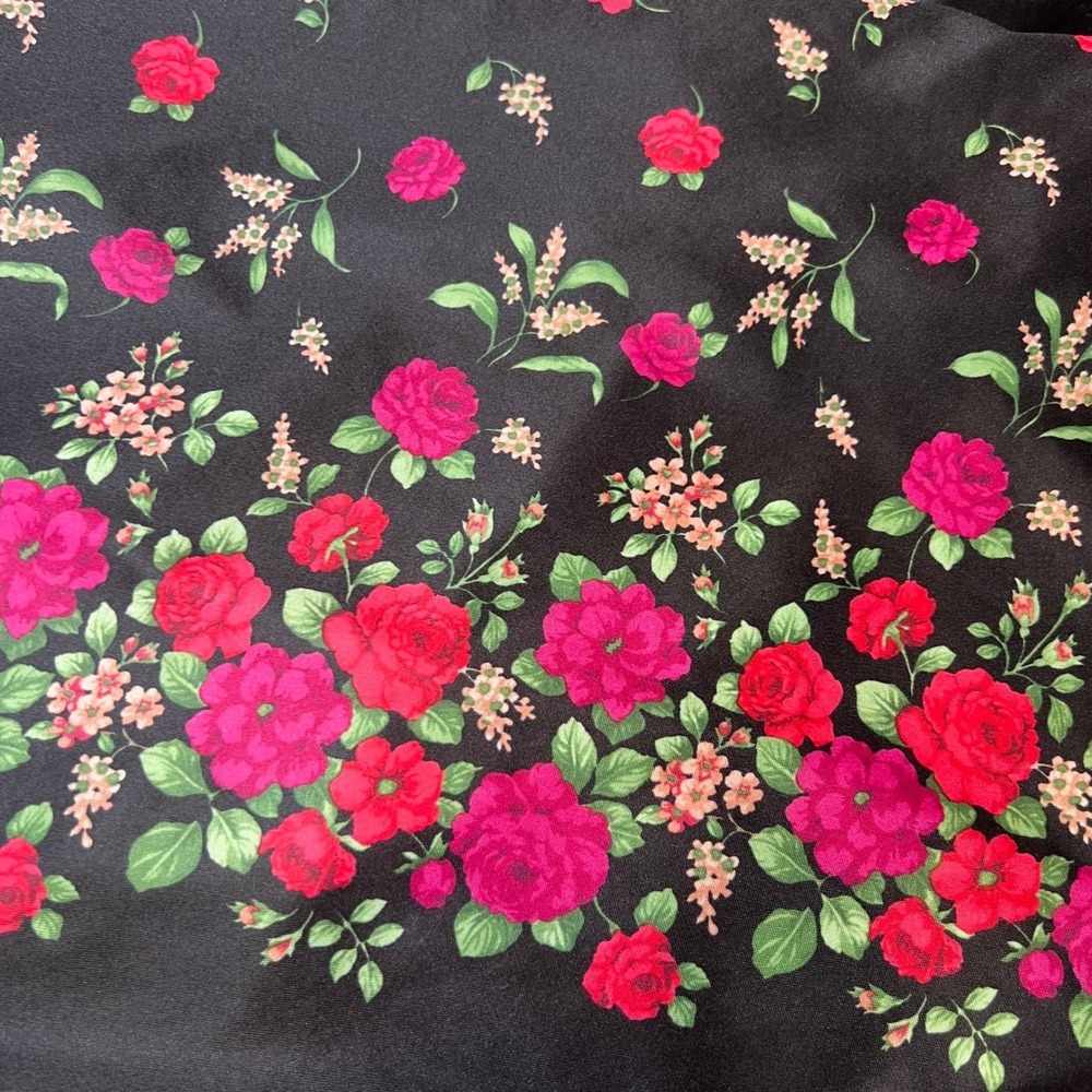 Anthony Richards Womens Size 1X Nightgown Black Red Floral MuuMuu House Gown - Picture 11 of 14